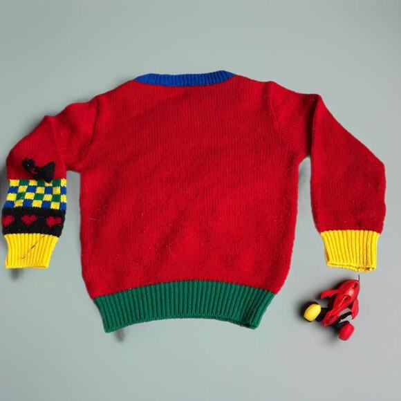 Red and black vintage 90s  Scottie dog sweater with bow - Picture 2 of 4